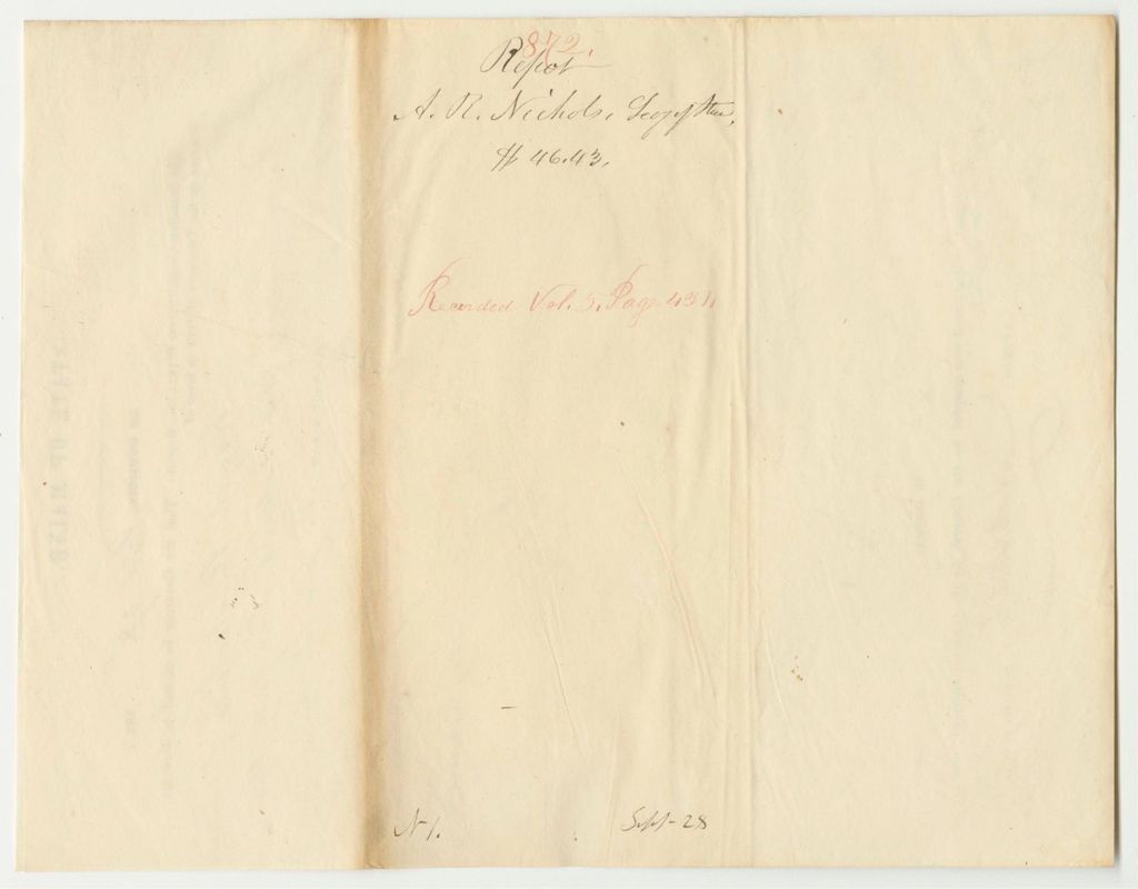 Miniature of Report 872: Warrant in Favor of Asaph R. Nichols, Secretary of State, for Expenses from the Contingent Fund