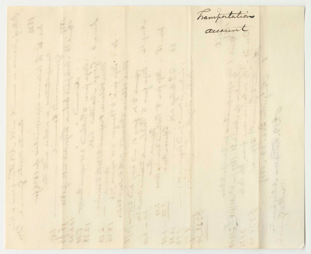 Miniature of Account of Abner B. Thompson, Adjutant General, for Transportation