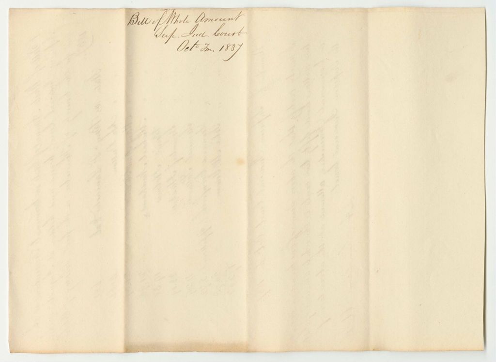 Miniature of Bills of Cost at the Supreme Judicial Court in Kennebec County, October Term 1837