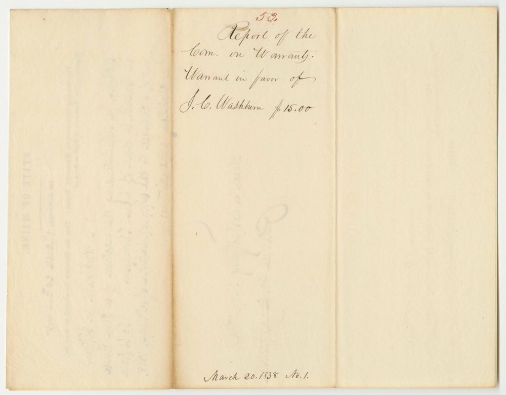 Miniature of Report 53: Warrant in Favor of J.C. Washburn to Superintend Building the Gunhouse in Calais