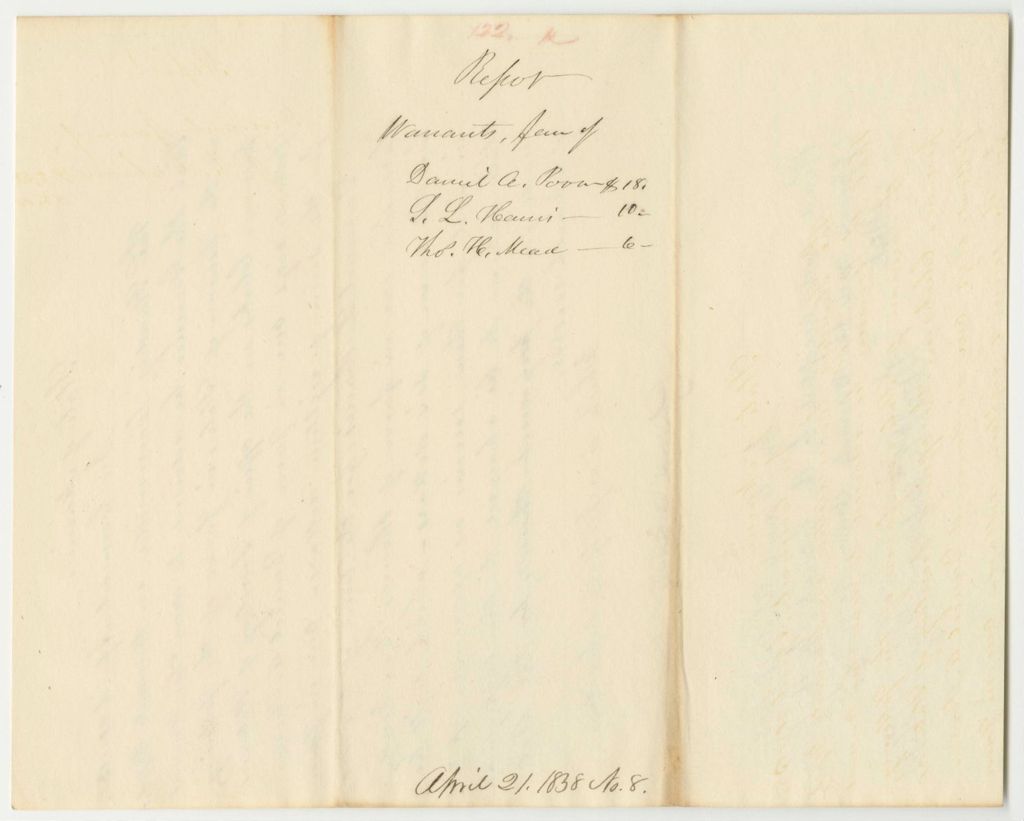 Miniature of Report 122: Warrant in Favor of The Secretary of State's Clerks