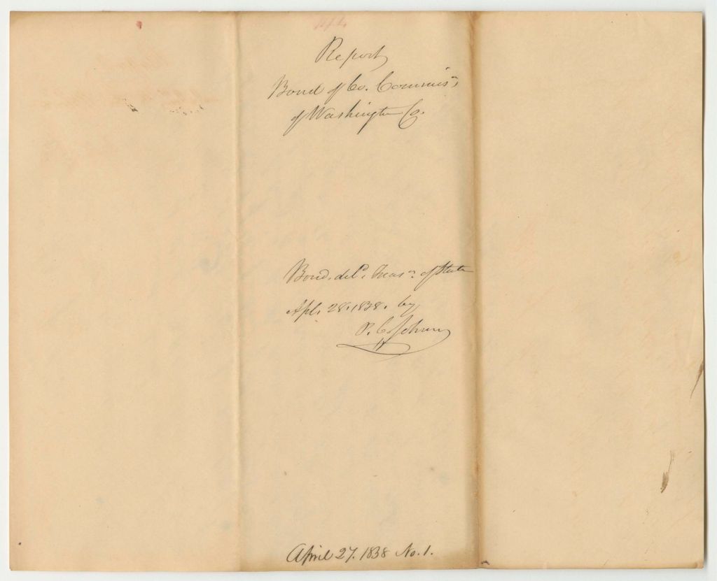 Miniature of Report 141: Report on the Bond of the Washington County Commissioners