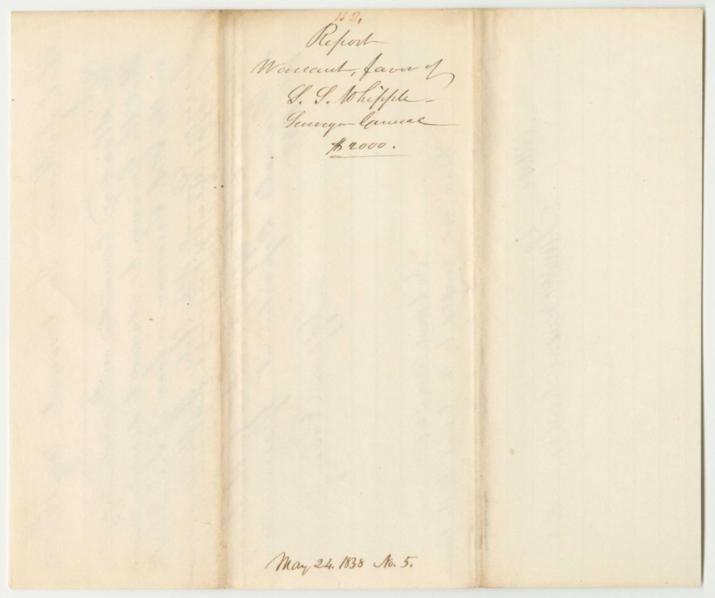 Miniature of Report 152: Warrant in Favor of S.S. Whipple, Surveyor General