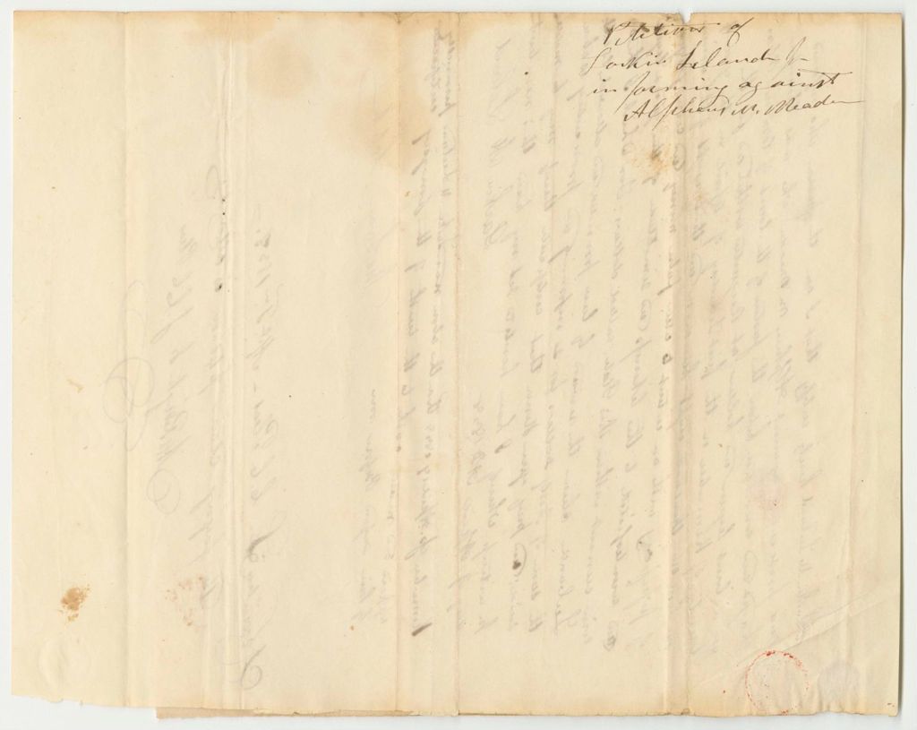 Miniature of Petition of Larkin M. Leland to Receive His Reward for Informing on and Prosecuting Alpheus M. Meader for Possession of Counterfeit Coin