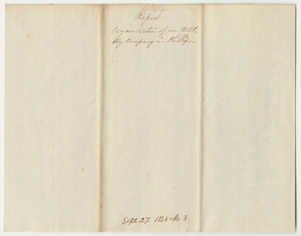 Miniature of Report 222: Report on the Organization of an Artillery Company in Phillips