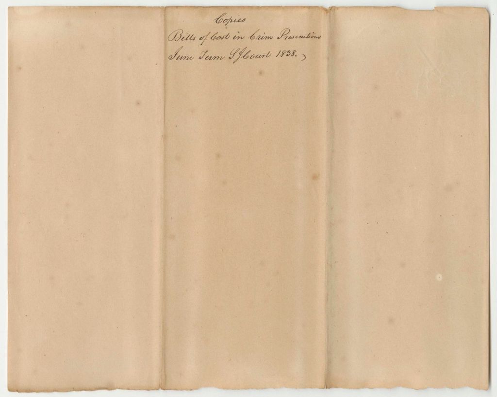 Miniature of Bills of Cost at the Supreme Judicial Court in Penobscot County, June Term 1838