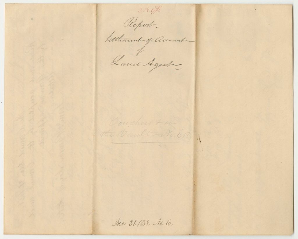 Miniature of Report 318: Report on the Settlement of Accounts with Elijah L. Hamlin, Land Agent