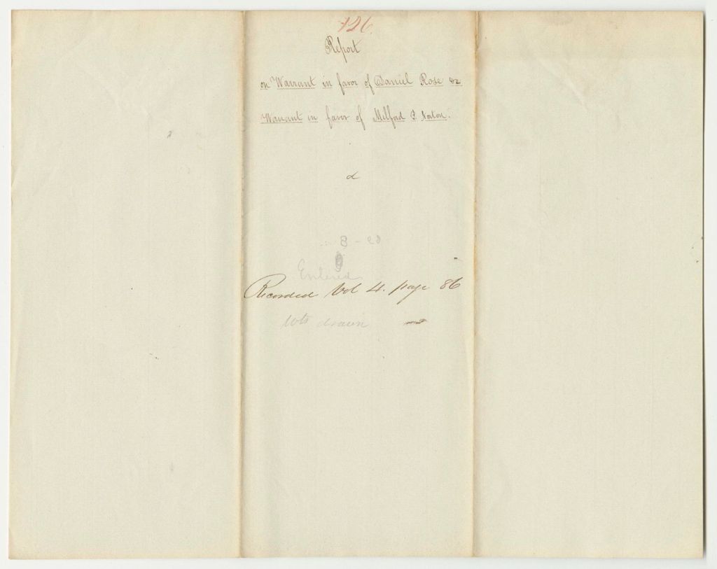 Miniature of Report 126: Report on the Warrant in Favor of Daniel Rose, and the Warrant in Favor of Milford P. Norton, Land Agents