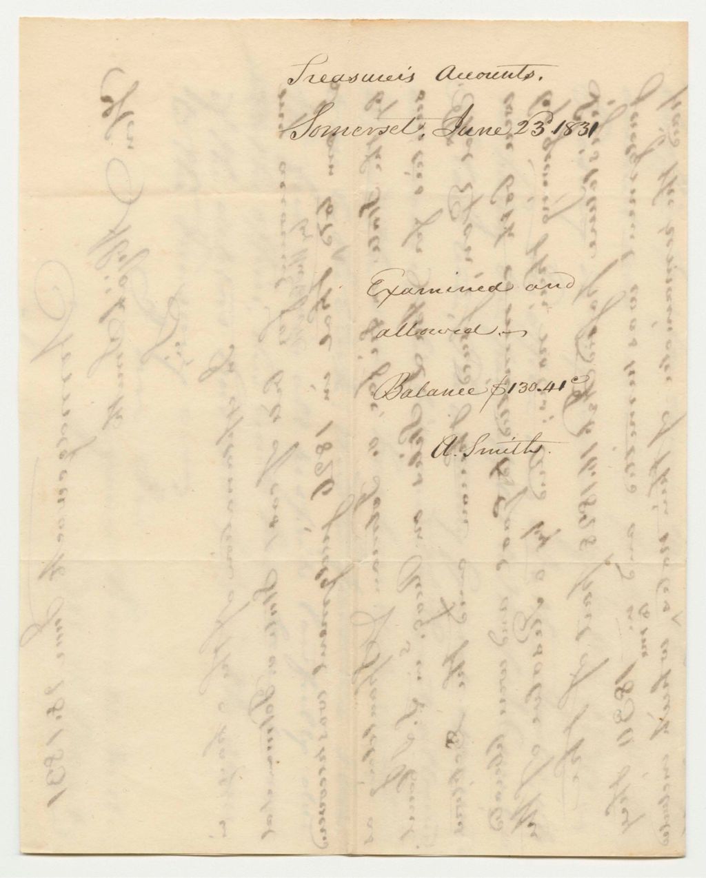 Miniature of Somerset Treasurer's Account