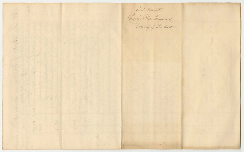 Miniature of Account of Charles Rice, Esq., Treasurer of Penobscot County