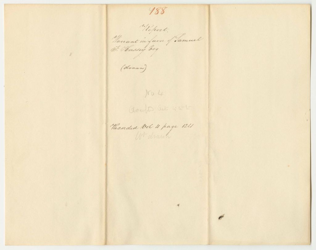 Miniature of Report 188: Warrant in Favor of Samuel F. Hussey, Esq., Agent for the Penobscot Indians