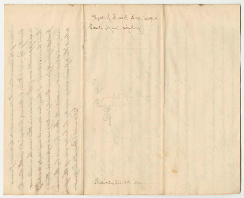 Miniature of Report of Daniel Rose, Esq., Land Agent