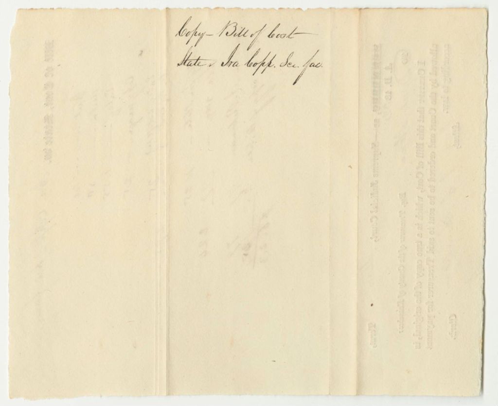 Miniature of Bill of Costs in State v. Ira Copp at the Supreme Judicial Court in Kennebec County