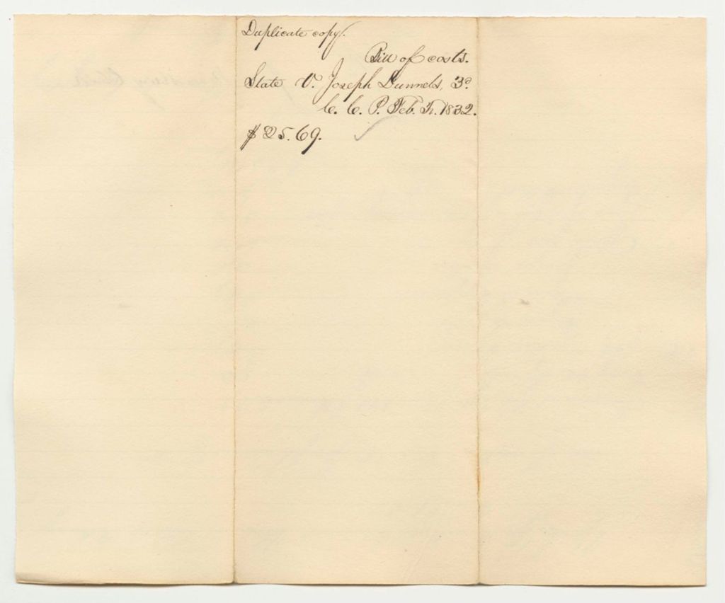 Miniature of Bill of Costs in State v. Joseph Dunnels, 3rd, at the Court of Common Pleas in York County