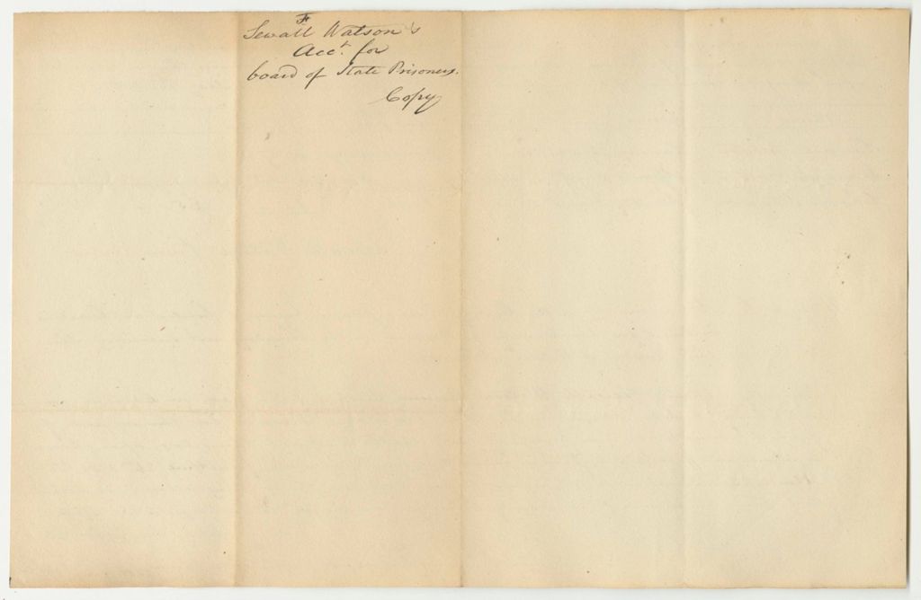 Miniature of Account of Sewall Watson, Keeper of the State's Gaol in Castine in the County of Hancock, of Expenses and Charges Incurred for Supporting Prisoners Therein Committed Upon Charge or Conviction of Crimes Against the State from April 26th to May 23rd 1831