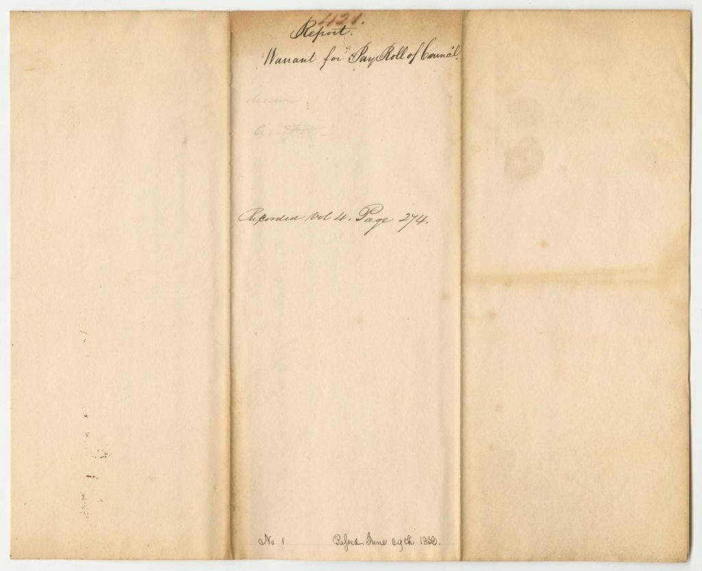Miniature of Report 421: Warrant for the Payroll of the Council