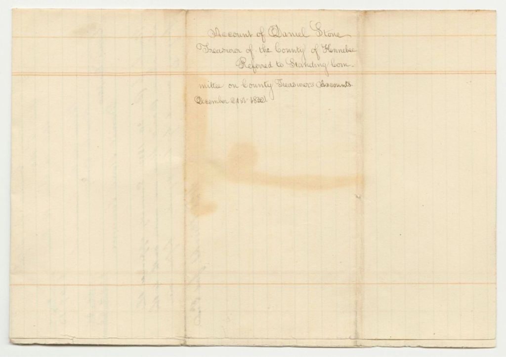Miniature of Account of Daniel Stone, Treasurer of the County of Kennebec