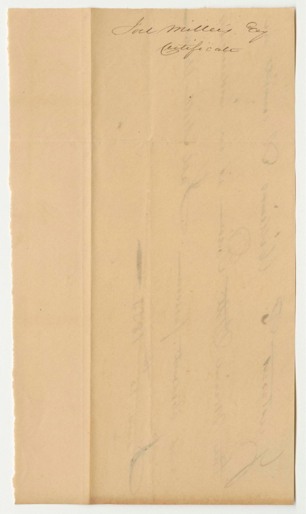 Miniature of Certificate of Joel Miller, Warden of the State's Prison, on the Conduct of Gustavus T. Williams in Prison