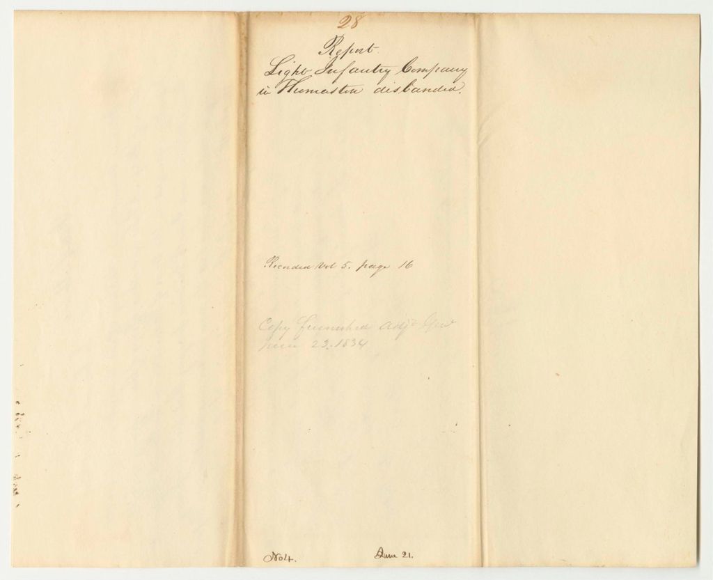 Miniature of Report 28: Report Disbanding the Light Infantry Company in Thomaston