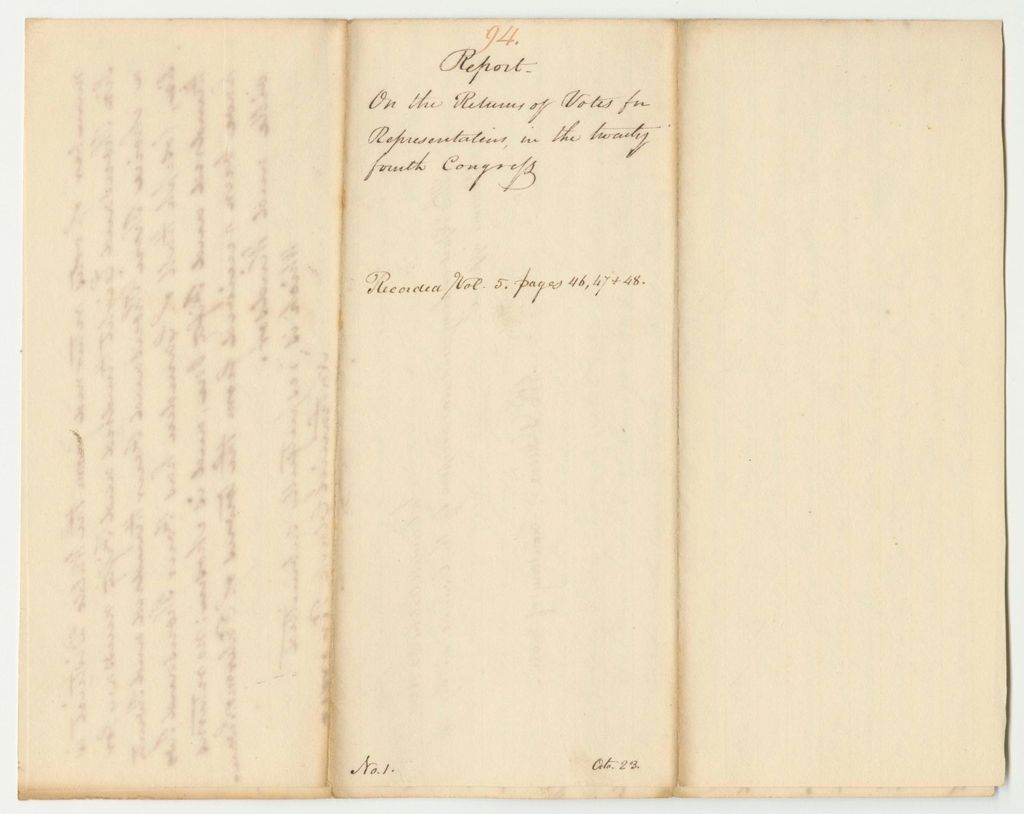 Miniature of Report 94: Report on the Return of Votes for Representatives in the 24th Congress