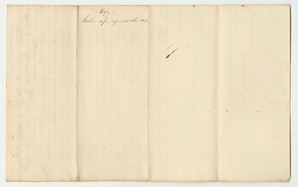 Miniature of Account of Thomas Nickerson, Keeper of the State's Gaol in Augusta in the County of Kennebec, Against the State for the Support of Prisoners Therein Confined Under Various Acts of the State, from August 27th 1834 to January 2nd 1835