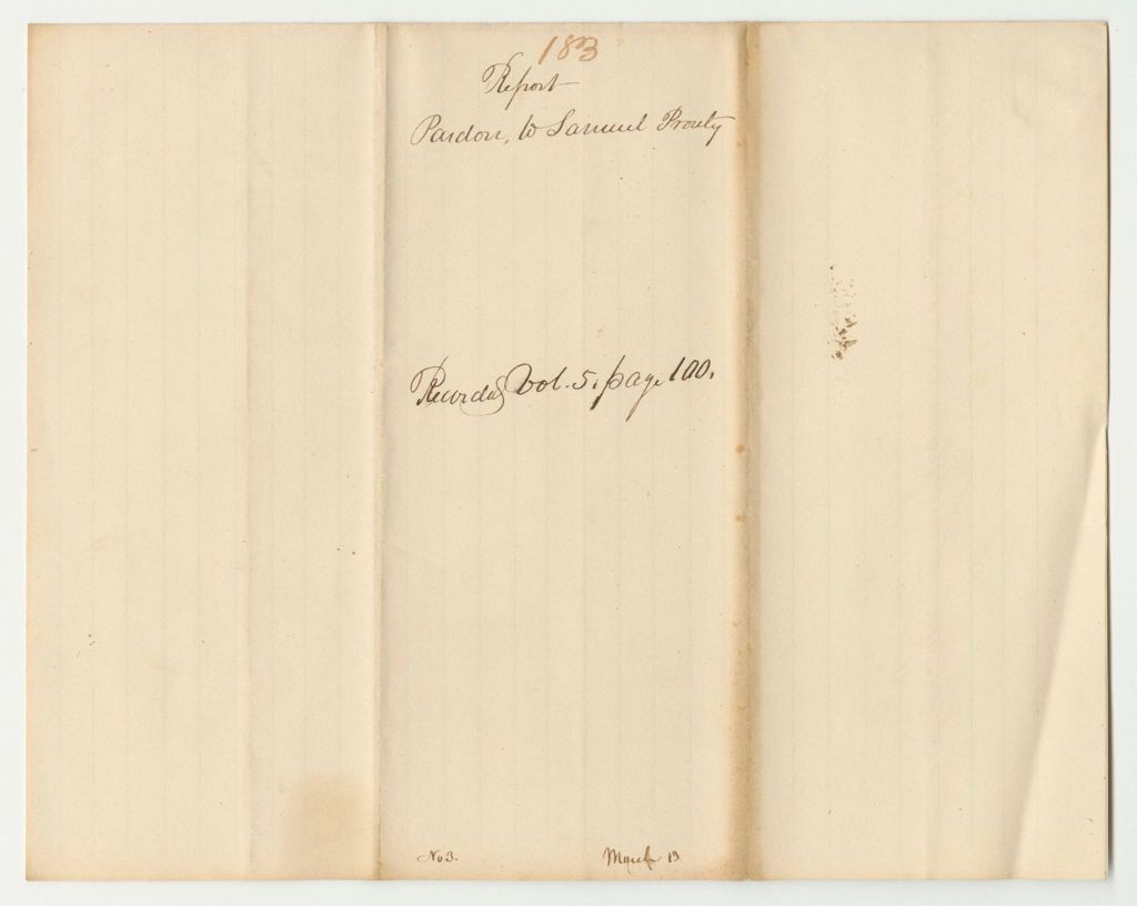 Miniature of Report 183: Report on a Pardon to Samuel Prouty of Boothbay