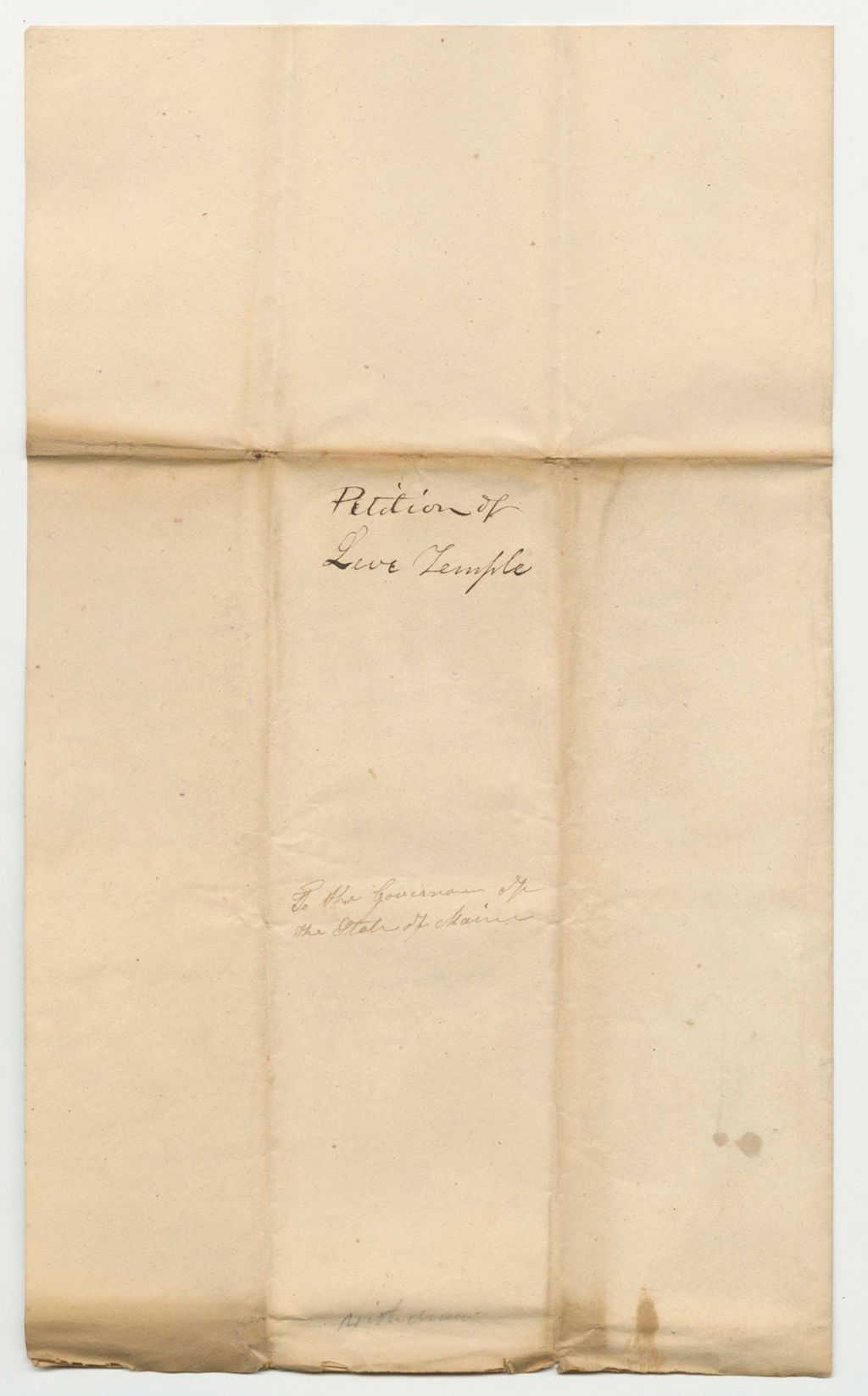 Miniature of Petition of Levi Temple for a Pardon