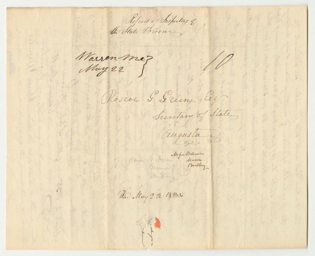 Miniature of Report of the Inspectors of The State Prison