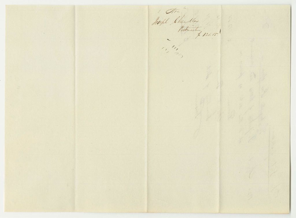 Miniature of Joseph Chandler's Bill for Postage
