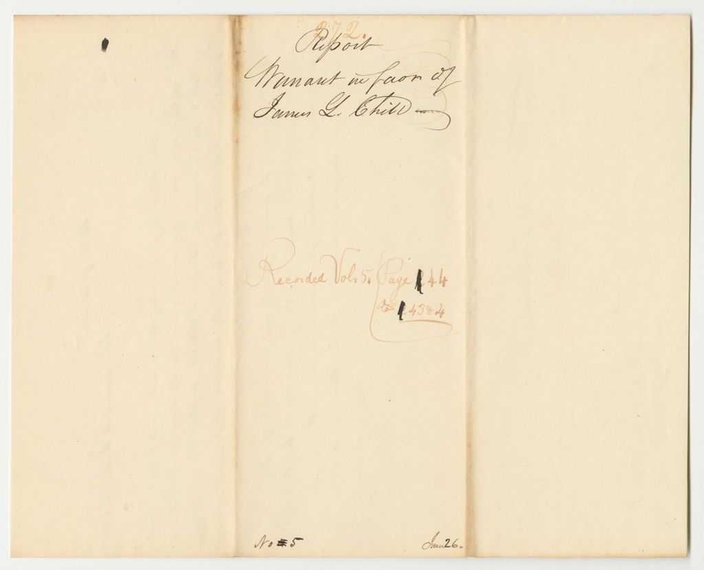 Miniature of Report 272: Warrant in Favor of James L. Child, Board of Internal Improvements