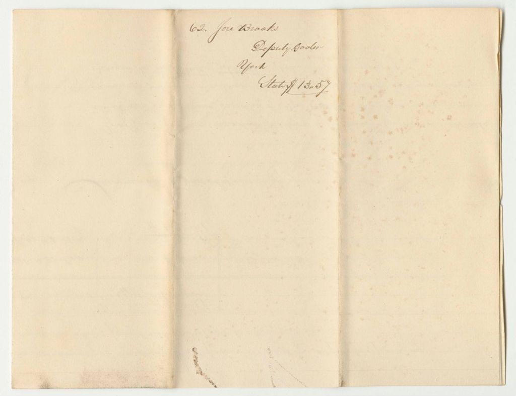 Miniature of Account of Jeremiah Brooks, Keeper of the State Gaol in York in the County of York, of the Expenses Incurred for the Supporting of Prisoners Therein Committed Upon Charge or Conviction of Crimes and Offences Against the State, from 14th 1834 to May 19th 1835