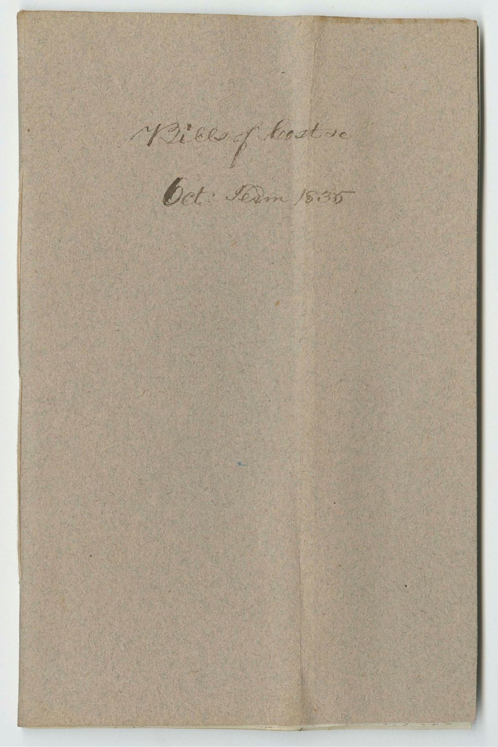 Miniature of Bills of Cost at the Court of Common Pleas in Cumberland County, October Term 1835