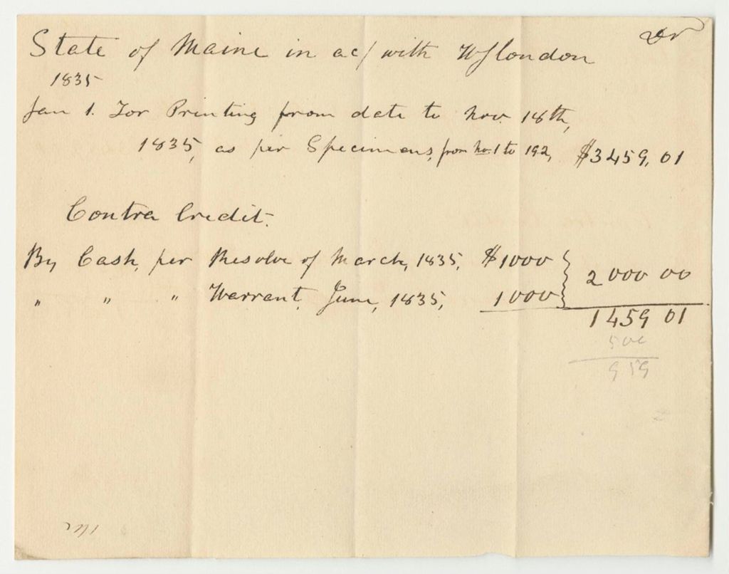 Miniature of William J. Condon's Bill for Printing