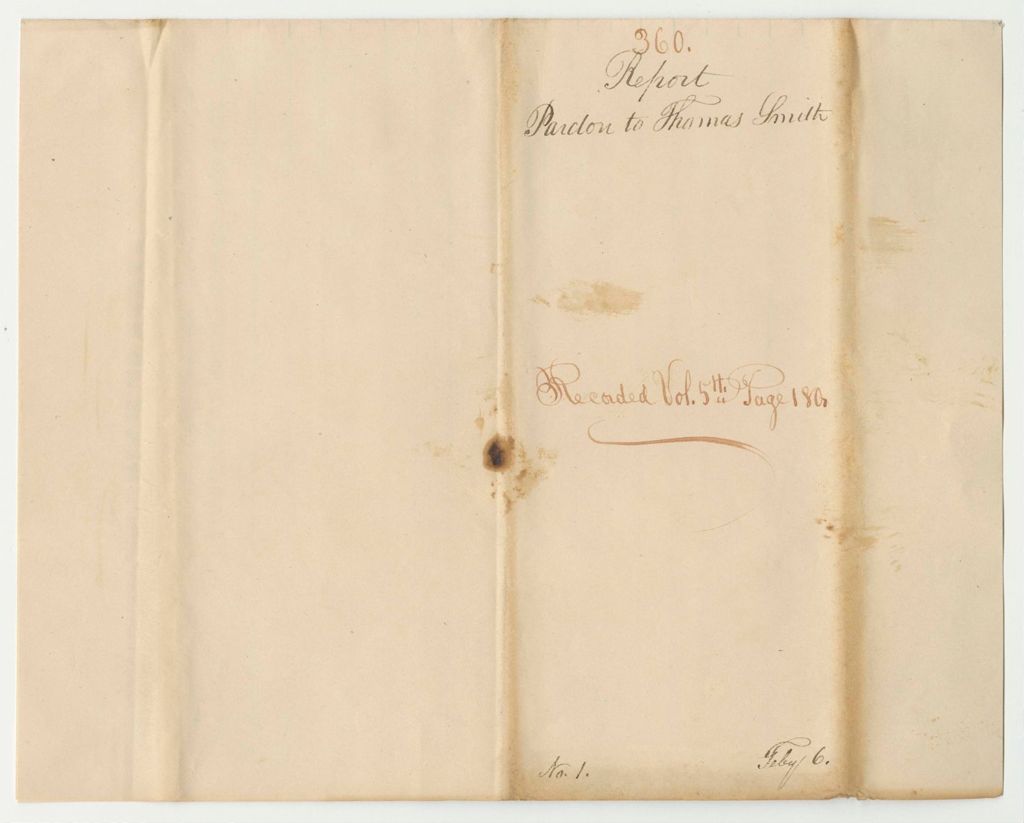 Miniature of Report 360: Report on a Pardon to Thomas Smith of Readfield
