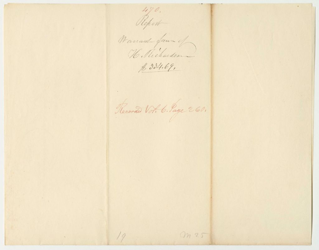 Miniature of Report 470: Warrant in Favor of Henry Richardson, Penobscot Indian Agent