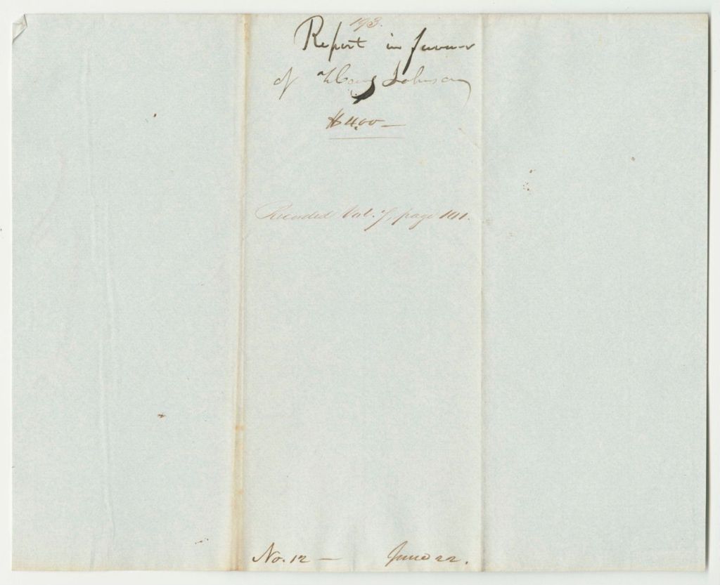 Miniature of Report 193: Report on the Warrant in Favor of Henry Johnson, Kennebec County Jail Keeper
