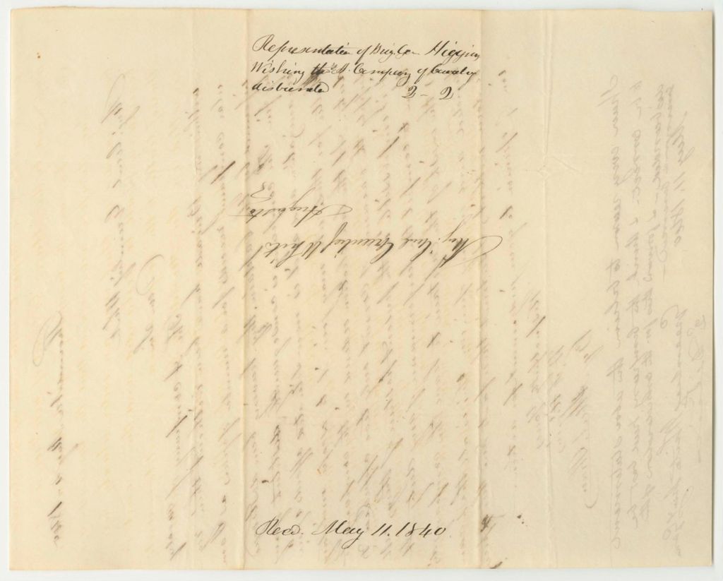Miniature of Representation of Brigadier General William F. Higgins Wishing to Disband the H Company of Cavalry in the Second Brigade Second Division