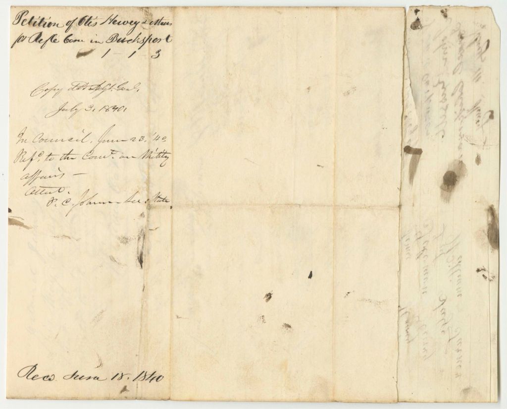 Miniature of Petition of Otis Hewey and Others for the Organization of a RIfle Company in Bucksport
