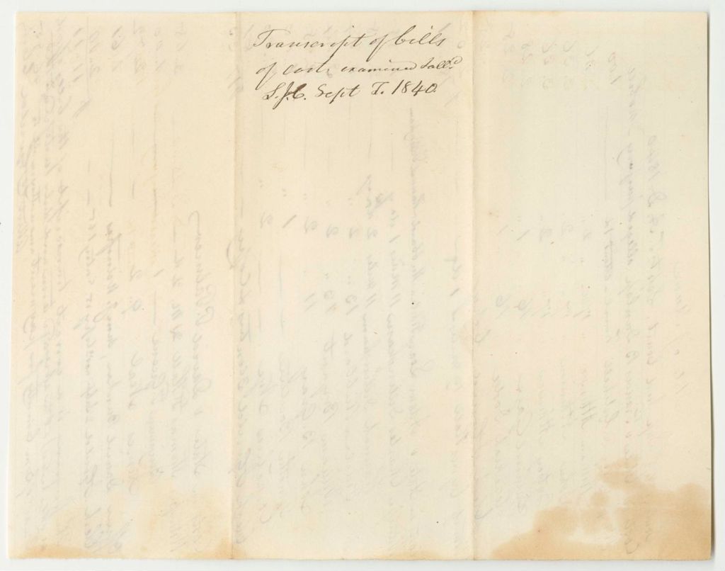Miniature of Bills of Cost at the Supreme Judicial Court in Somerset County, September Term 1840