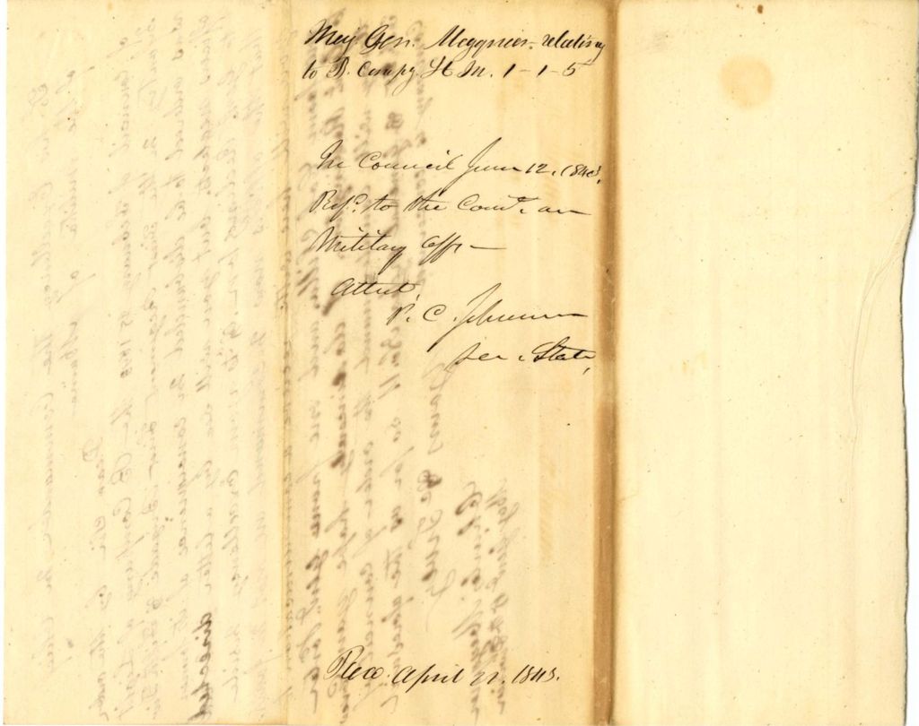 Miniature of Petition to restore company of infantry in the town of Windham