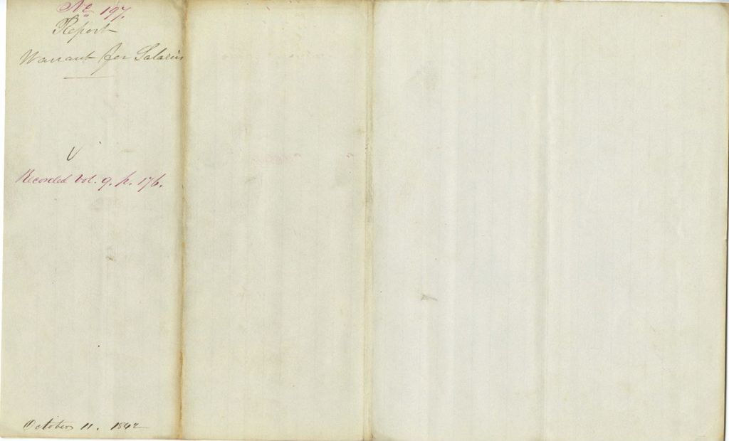 Miniature of Report on the warrant for salaries of the Governor and Executive Council