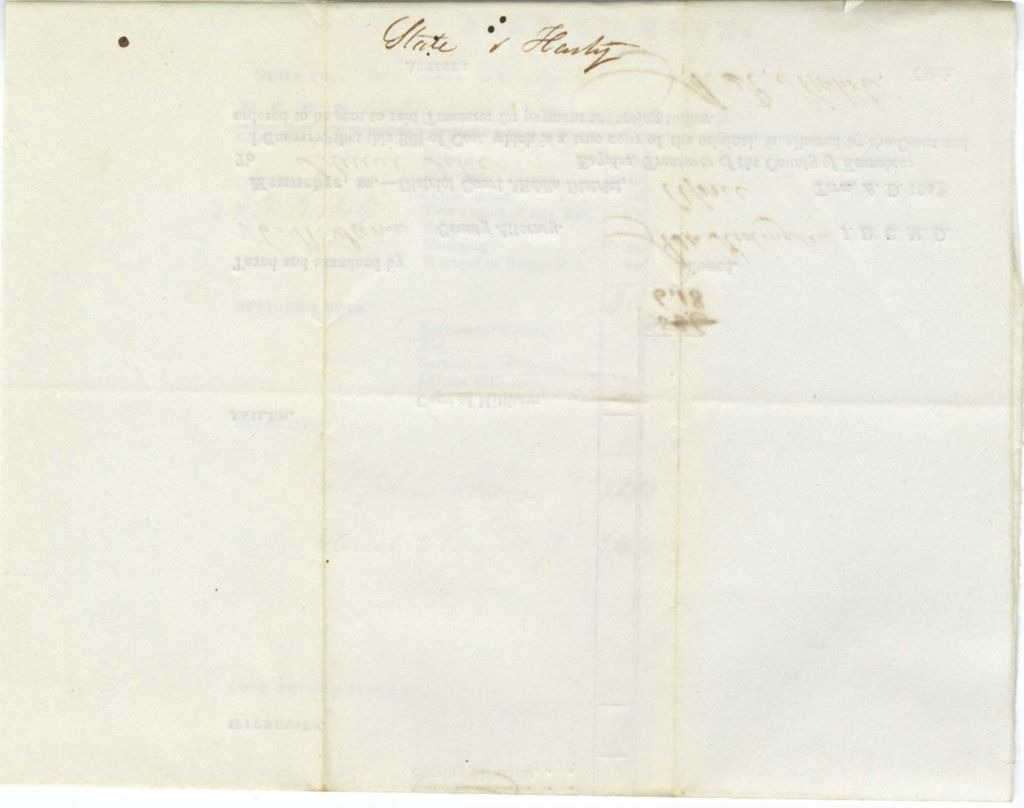 Miniature of Bill of Cost, State v. Harty