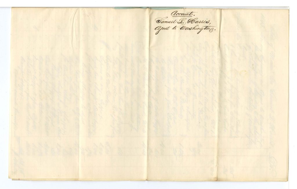 Miniature of Account of Samuel L. Harris, Agent to Washington