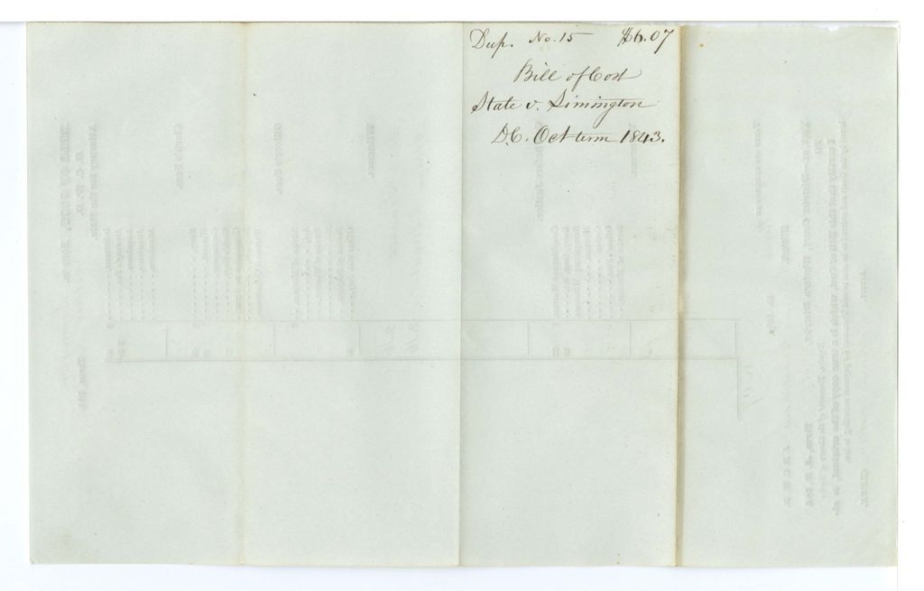 Miniature of Bill of Cost, State v. Limington