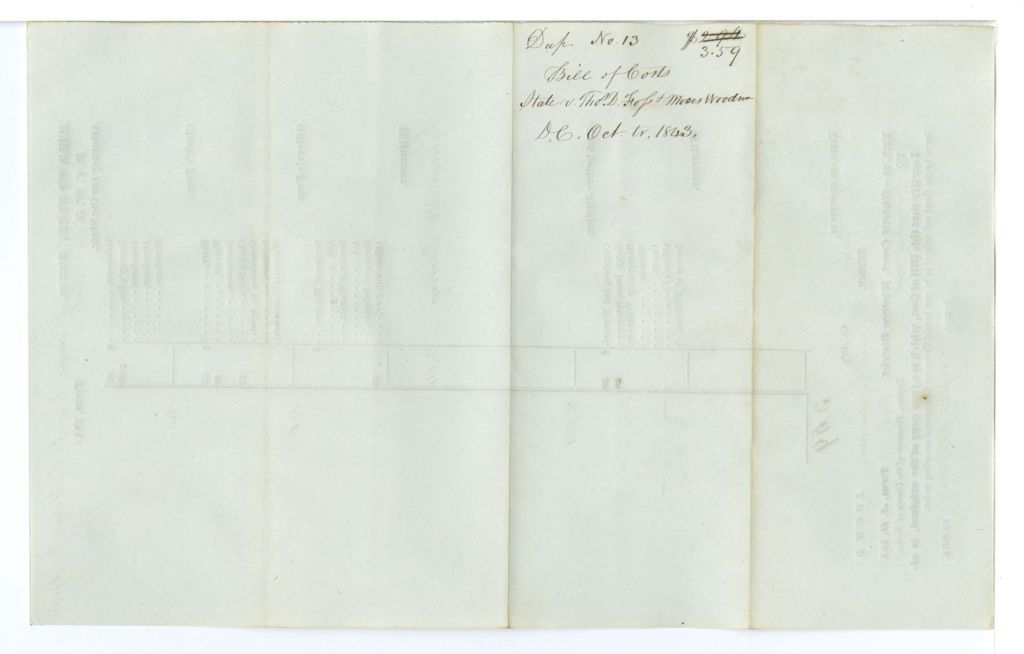 Miniature of Bill of Cost, State v. Thomas D. Foss + Moses [Woodsam?]