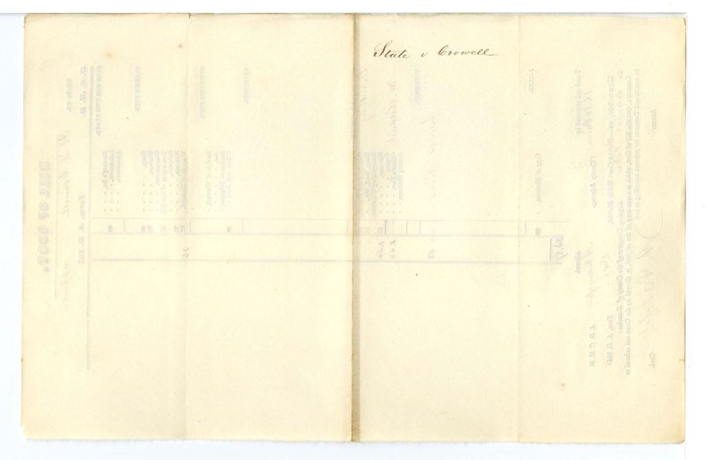Miniature of Bill of Cost, State v. H. L. Crowell