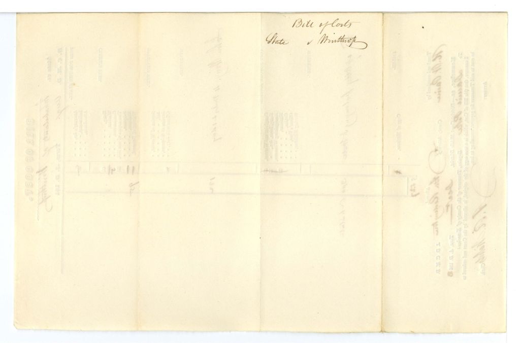 Miniature of Bill of Cost, State v. Inhabitants of Winthrop