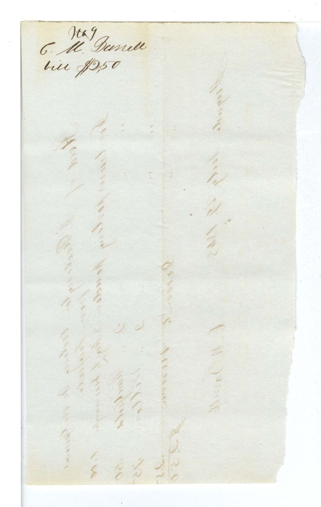 Miniature of Transportation - Bill No. 6: D. P. Bailey - Voucher No. 9: C. M. [Barrell?]