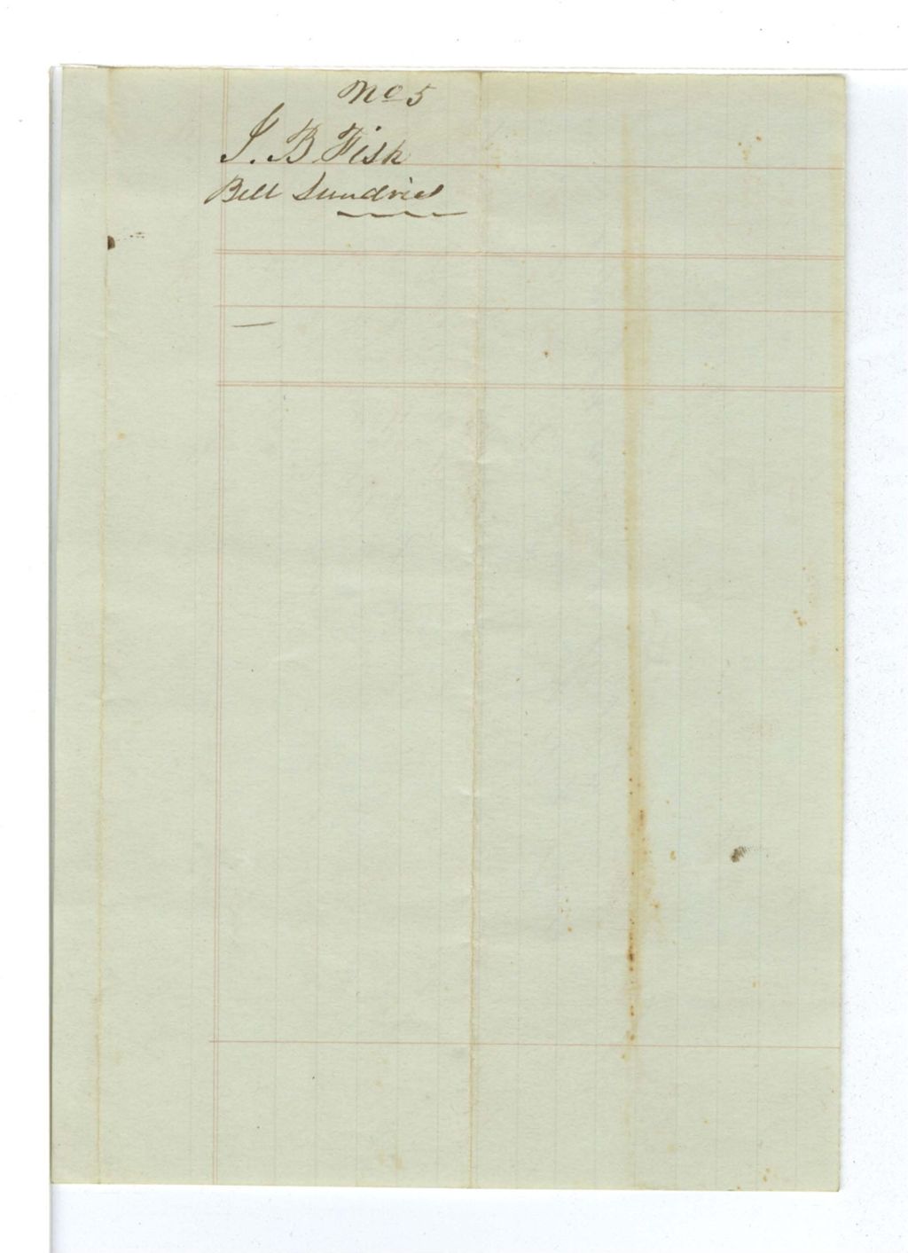 Miniature of Bangor Arsenal - Accounts of Labour - Bill No. 5: J. B. Fisk