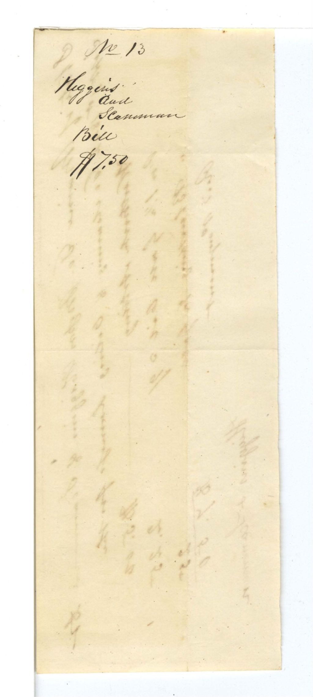 Miniature of Repairs of Artillery - Bill No. 13: Higgins and Seammen